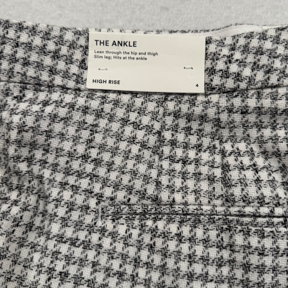 Ann Taylor The Ankle Pants Womens 4 Gray White Houndstooth High Rise Slim New - Picture 7 of 10